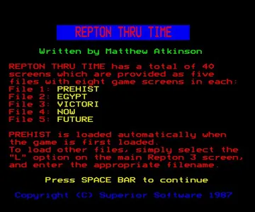 Repton 3 & Editor (1986)(Superior) screen shot title